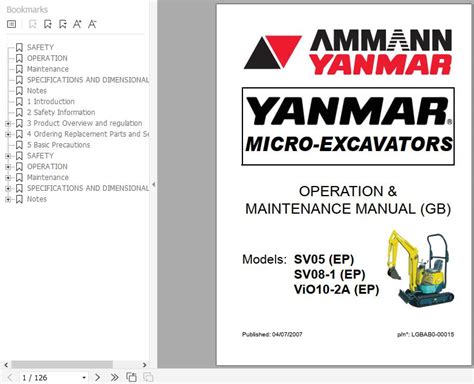 yanmar sv08-1b mini excavator|yanmar sv08 operation manual.